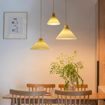 Pleated Wooden Pendant Light - Lamp Outdoor