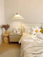 Pleated Wooden Pendant Light - Lamp Outdoor