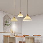 Pleated Wooden Pendant Light - Lamp Outdoor