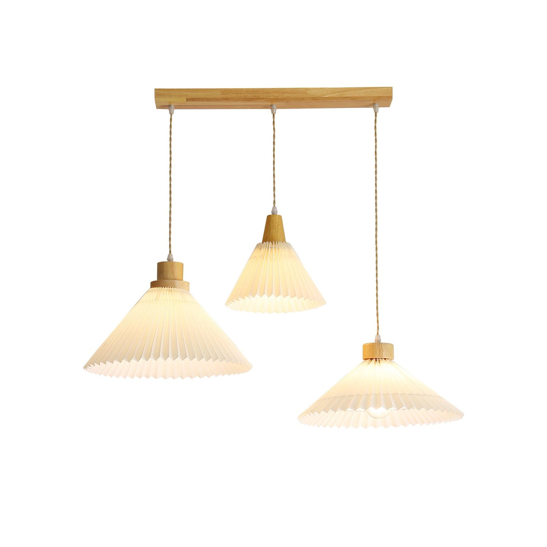 Pleated Wooden Pendant Light - Lamp Outdoor