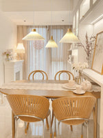 Pleated Wooden Pendant Light - Lamp Outdoor