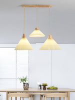 Pleated Wooden Pendant Light - Lamp Outdoor
