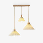 Pleated Wooden Pendant Light - Lamp Outdoor
