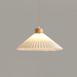 Pleated Wooden Pendant Light - Lamp Outdoor
