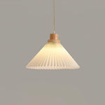 Pleated Wooden Pendant Light - Lamp Outdoor