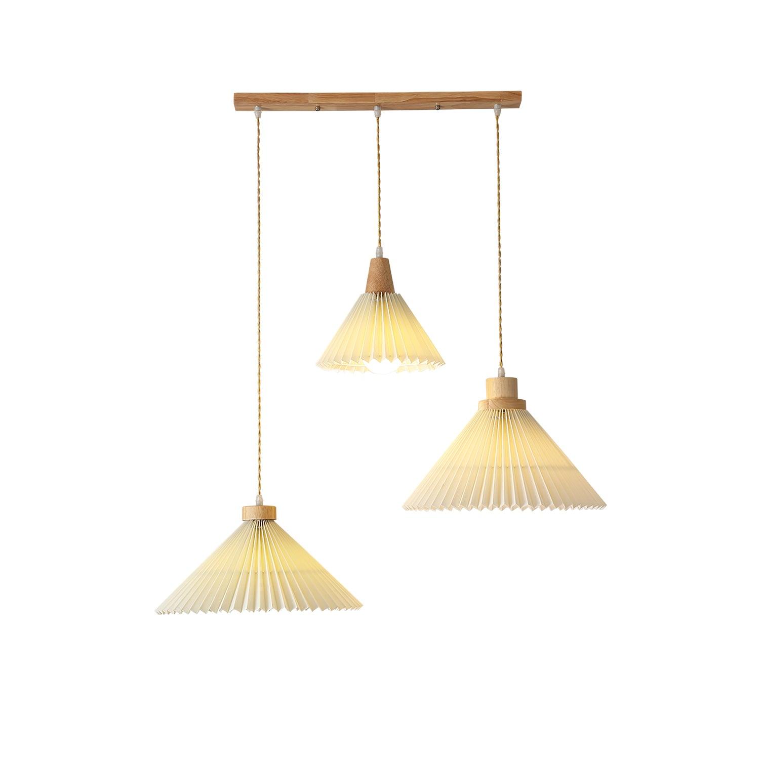 Pleated Wooden Pendant Light - Lamp Outdoor