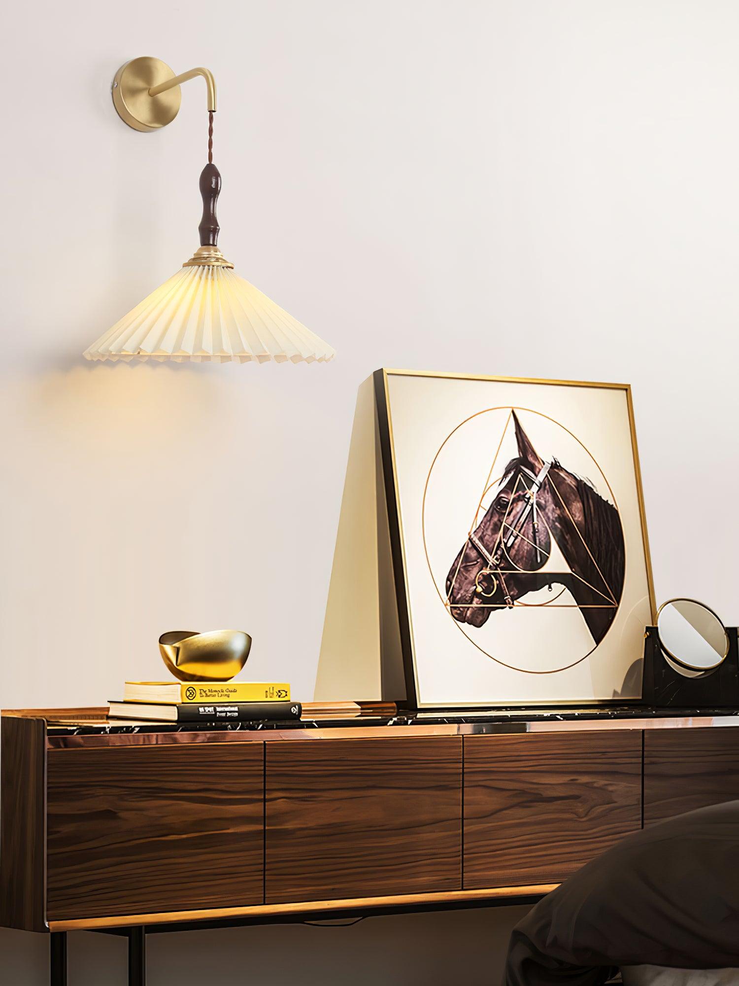 Pleated Wooden Wall Lamp - Lamp Outdoor