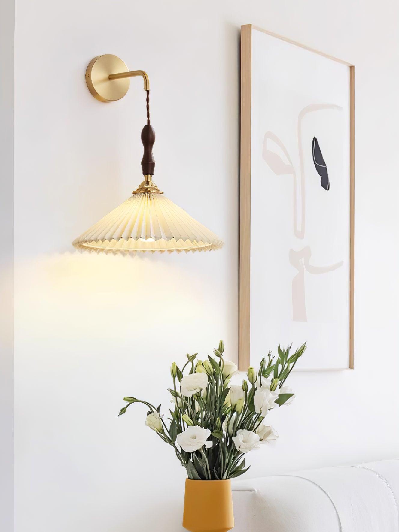 Pleated Wooden Wall Lamp - Lamp Outdoor