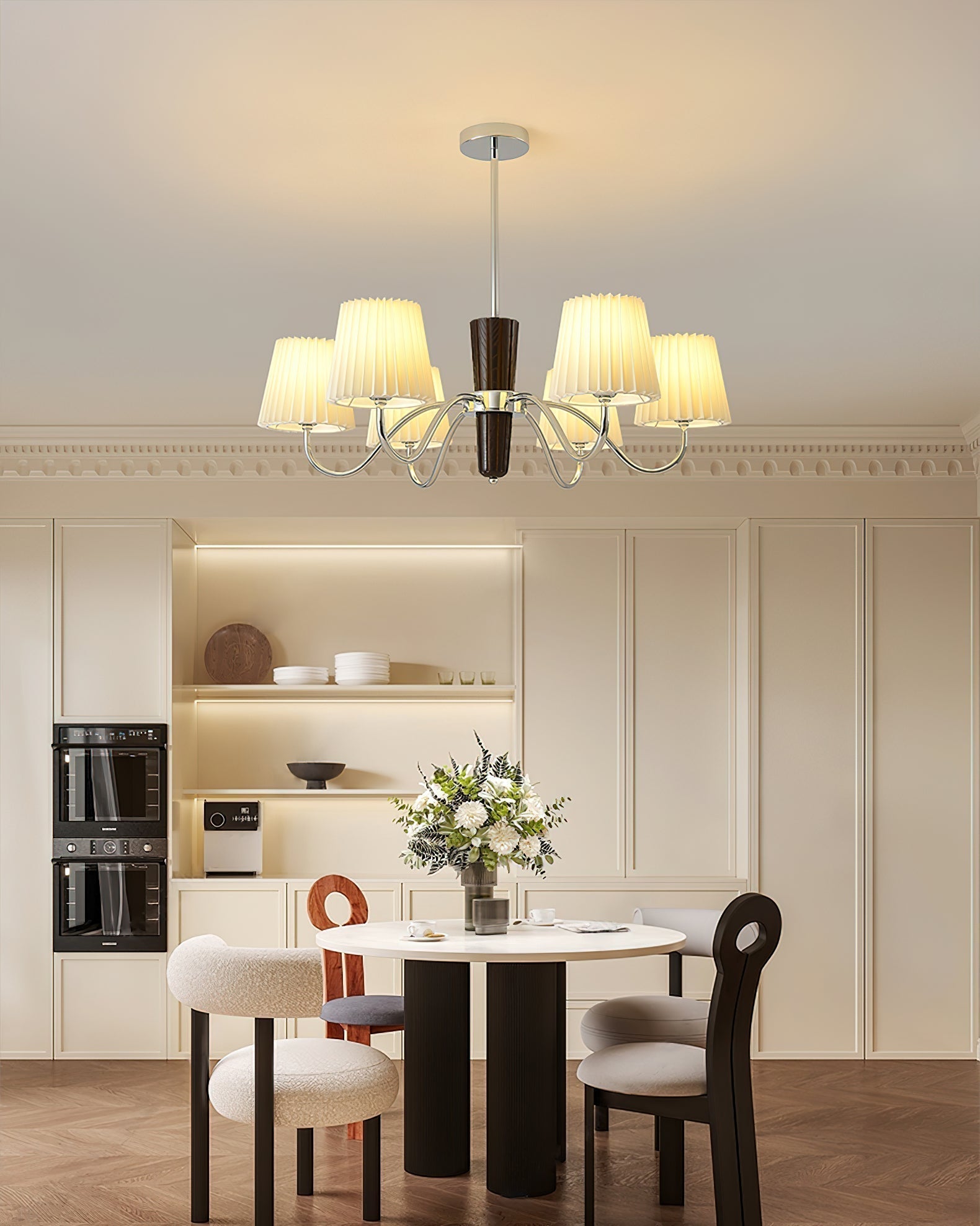 Aurora Chandelier Pleated Fabric Classic - Lamp Outdoor