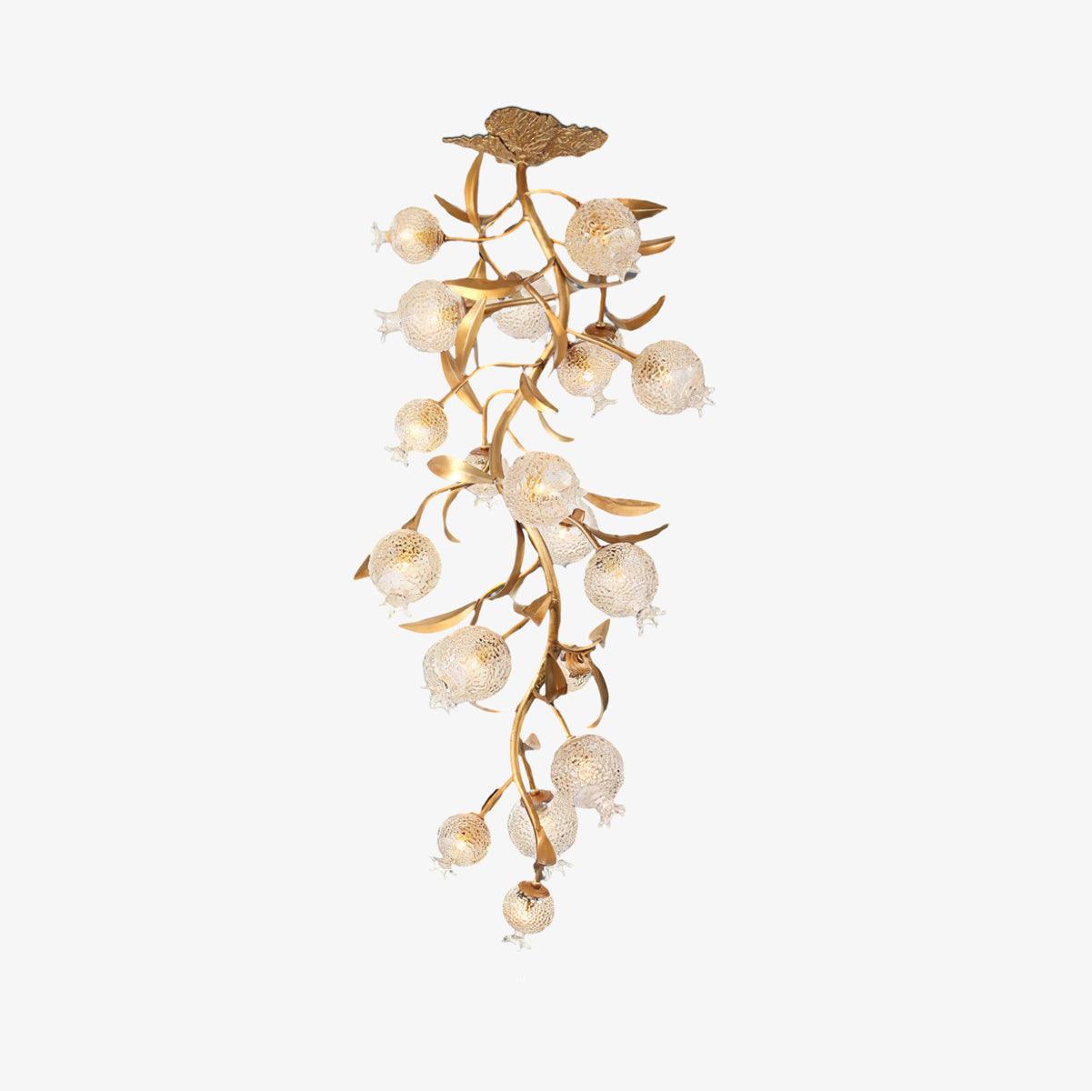 Aursorir Elegance Pomegranate Brass Metal Glass Ceiling Lamp - Lamp Outdoor