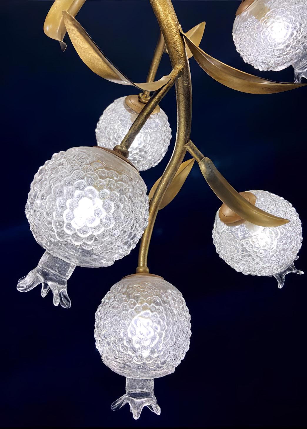 Aursorir Elegance Pomegranate Brass Metal Glass Ceiling Lamp - Lamp Outdoor