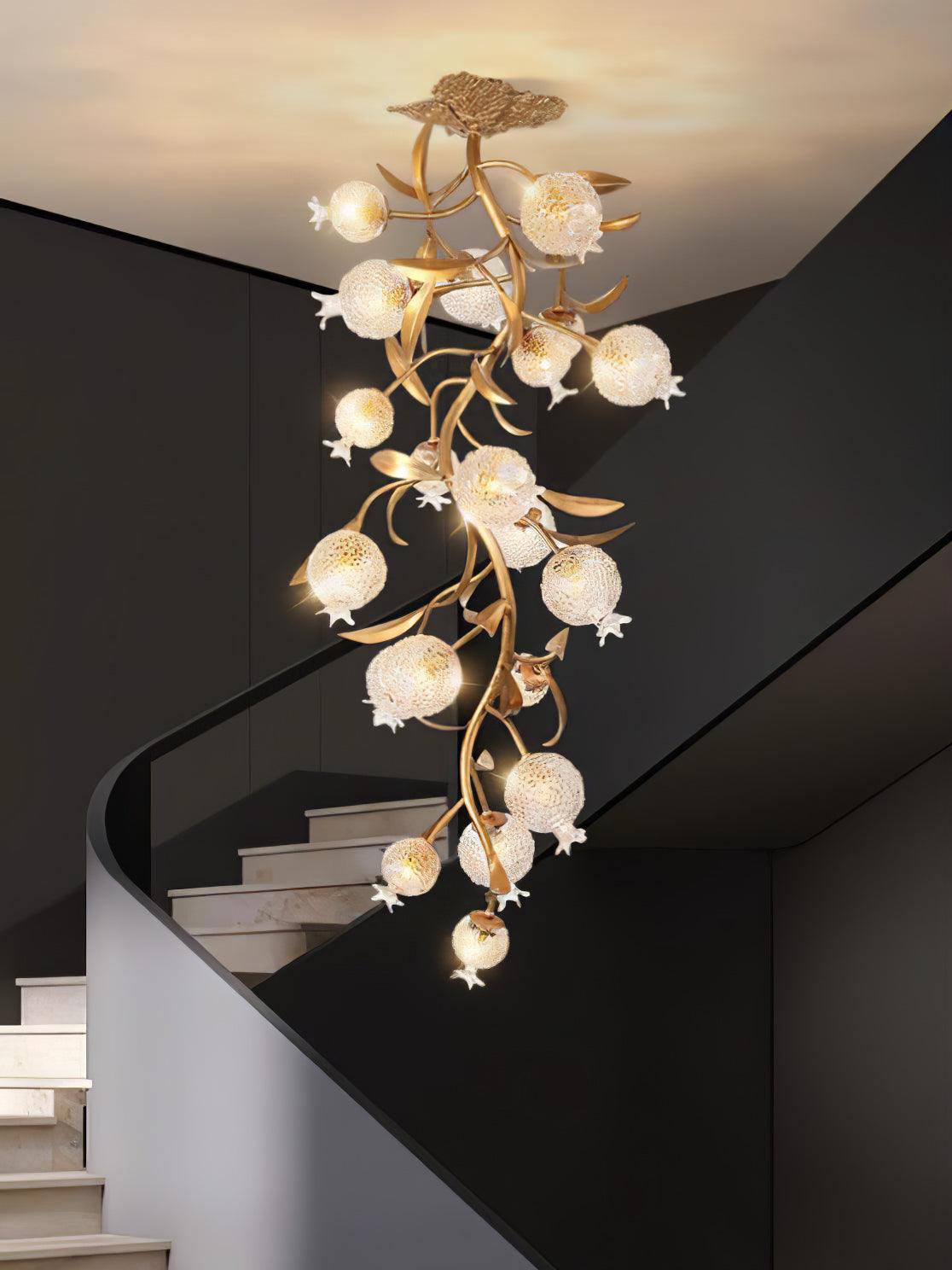 Aursorir Elegance Pomegranate Brass Metal Glass Ceiling Lamp - Lamp Outdoor