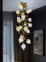 Aursorir Elegance Pomegranate Brass Metal Glass Ceiling Lamp - Lamp Outdoor