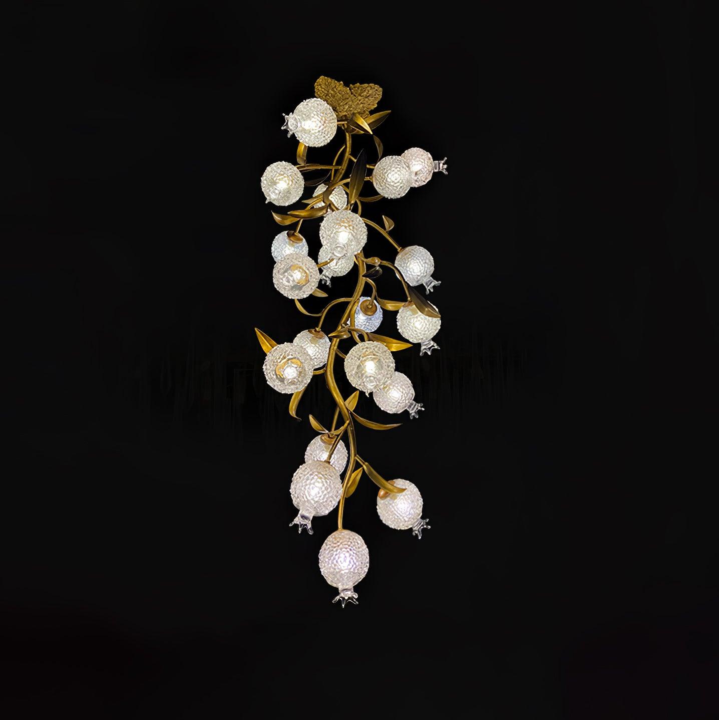 Aursorir Elegance Pomegranate Brass Metal Glass Ceiling Lamp - Lamp Outdoor