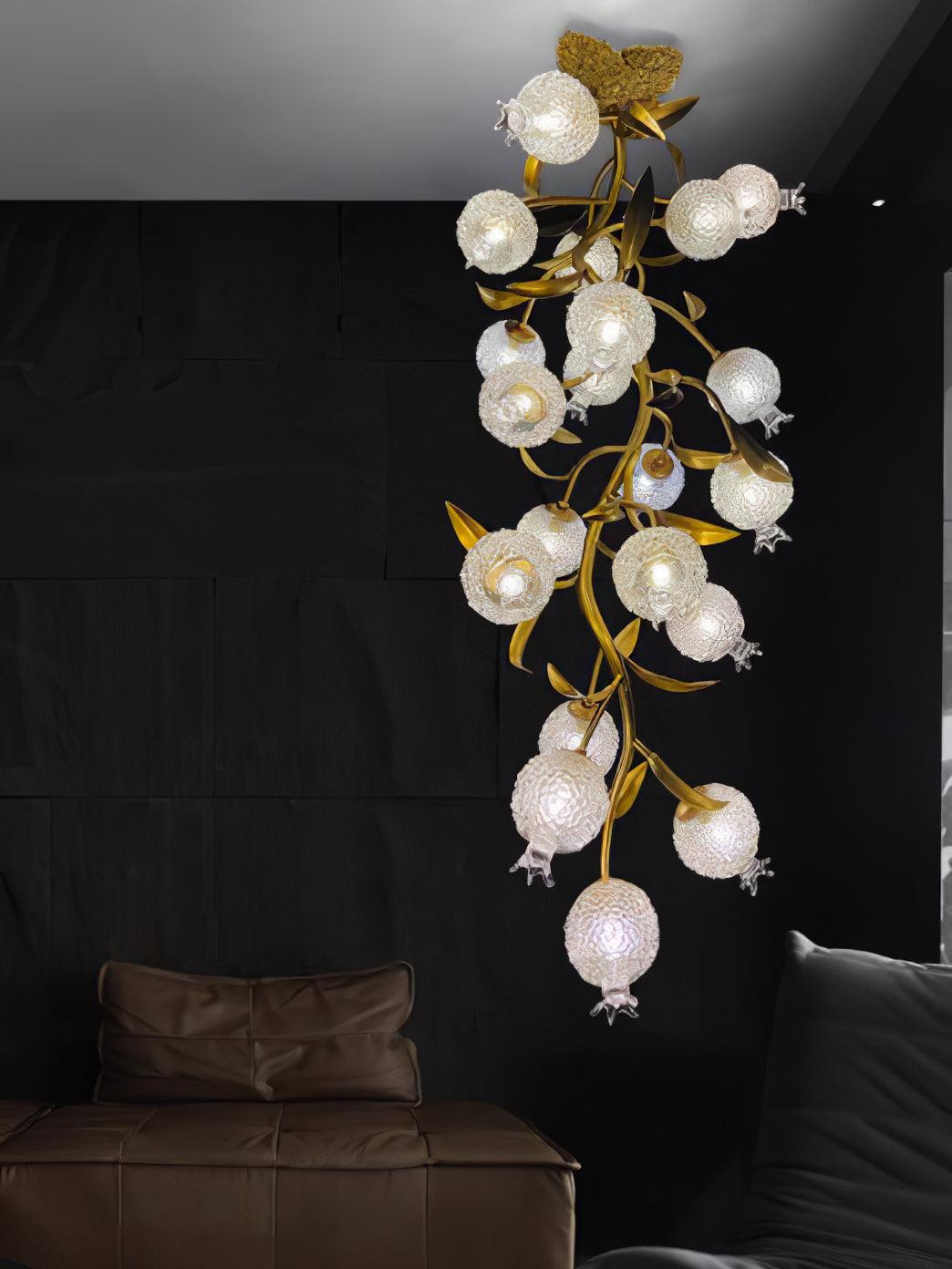 Aursorir Elegance Pomegranate Brass Metal Glass Ceiling Lamp - Lamp Outdoor