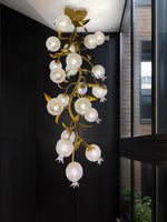 Aursorir Elegance Pomegranate Brass Metal Glass Ceiling Lamp - Lamp Outdoor