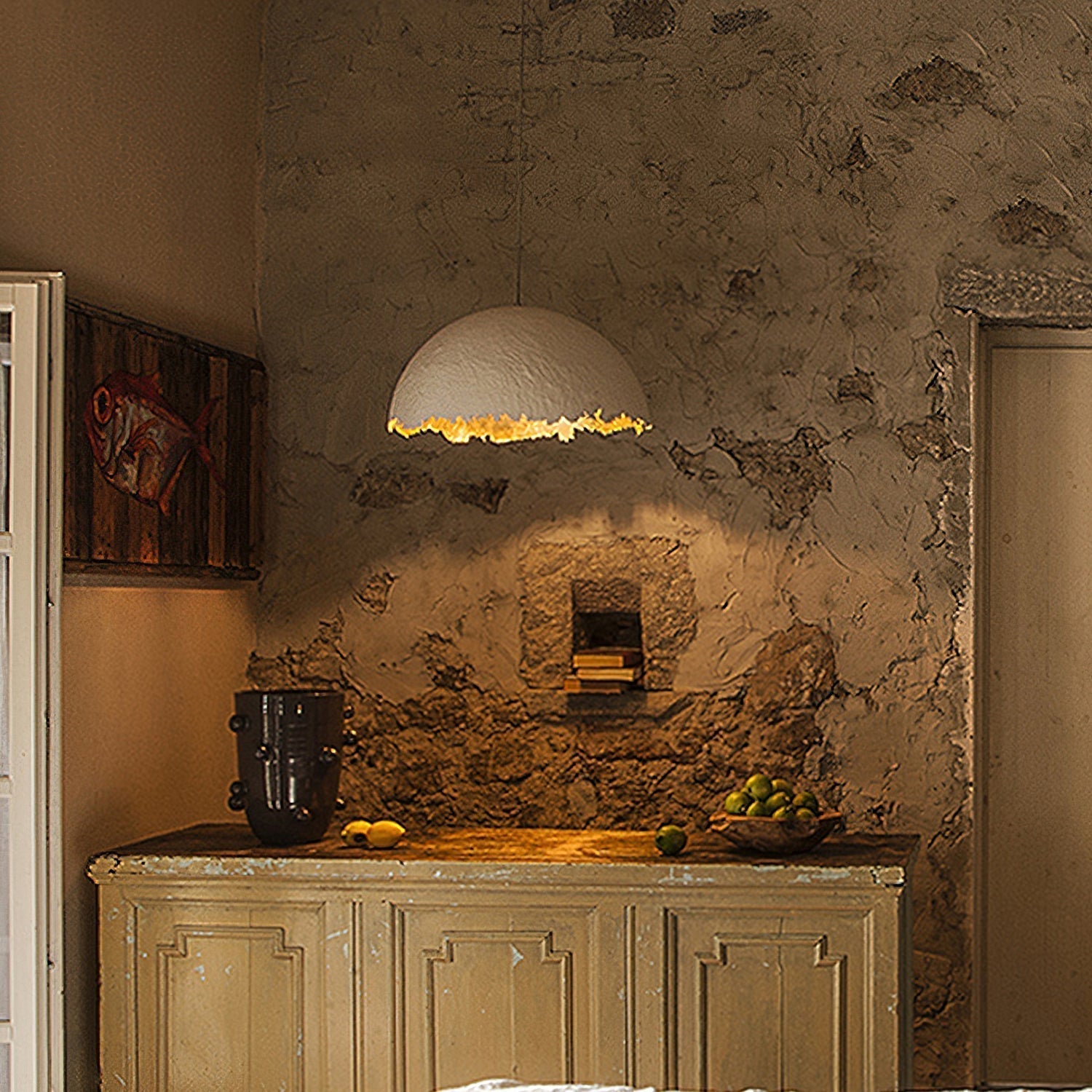 Viliriel Textured Fiberglass Pendant Light - Lamp Outdoor