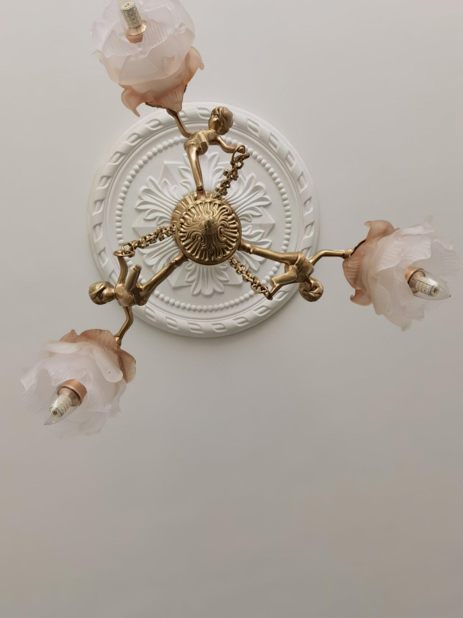 Putti Statuettes Brass Suspension - Lamp Outdoor