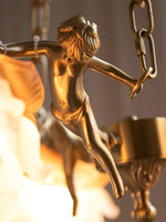 Putti Statuettes Brass Suspension - Lamp Outdoor