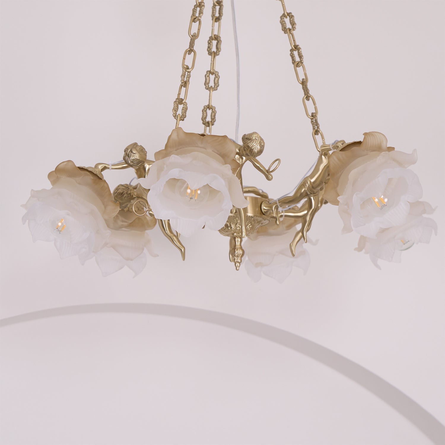Putti Statuettes Brass Suspension - Lamp Outdoor