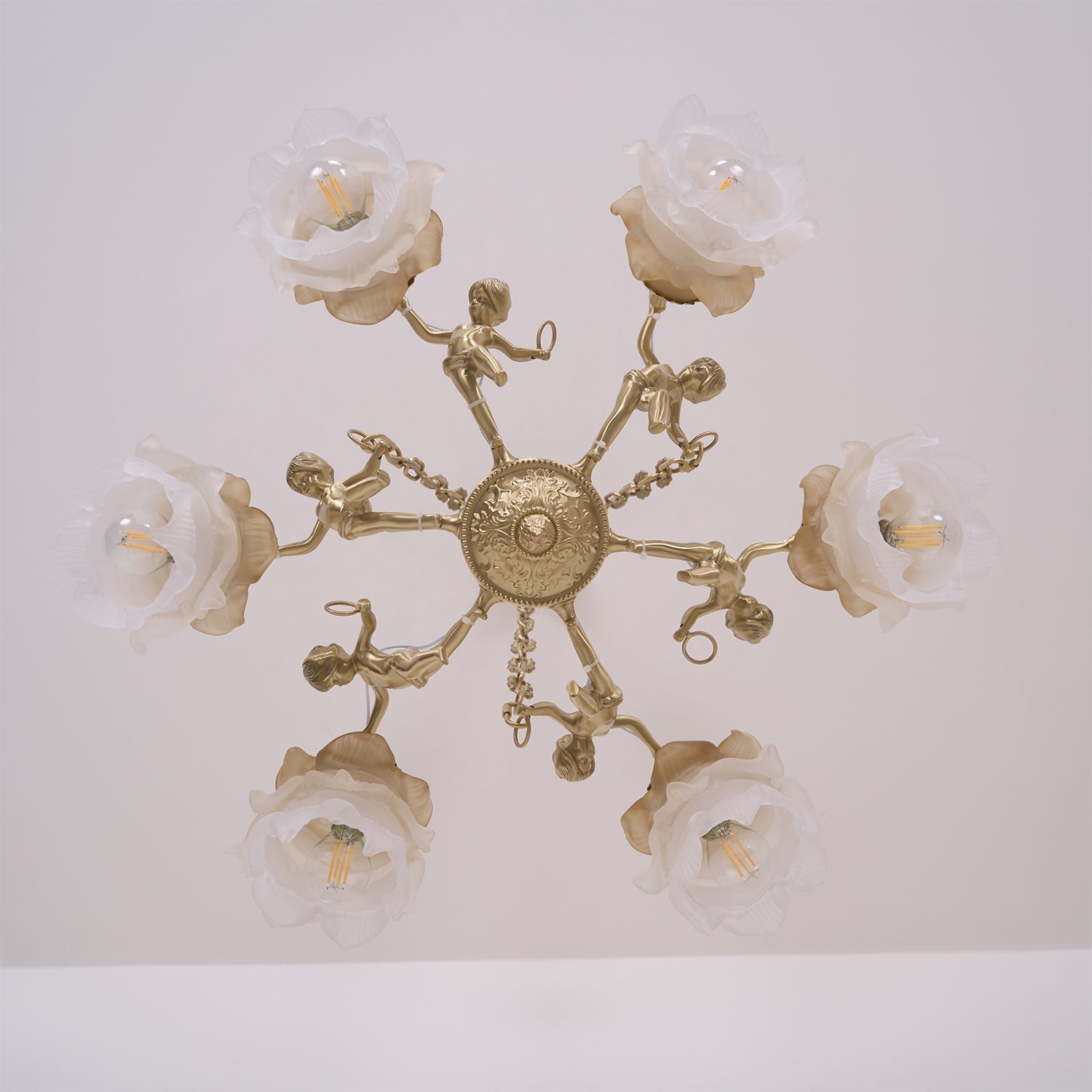 Putti Statuettes Brass Suspension - Lamp Outdoor