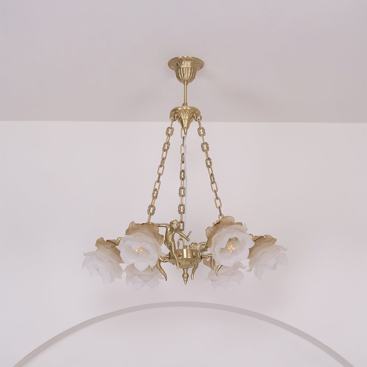 Putti Statuettes Brass Suspension - Lamp Outdoor