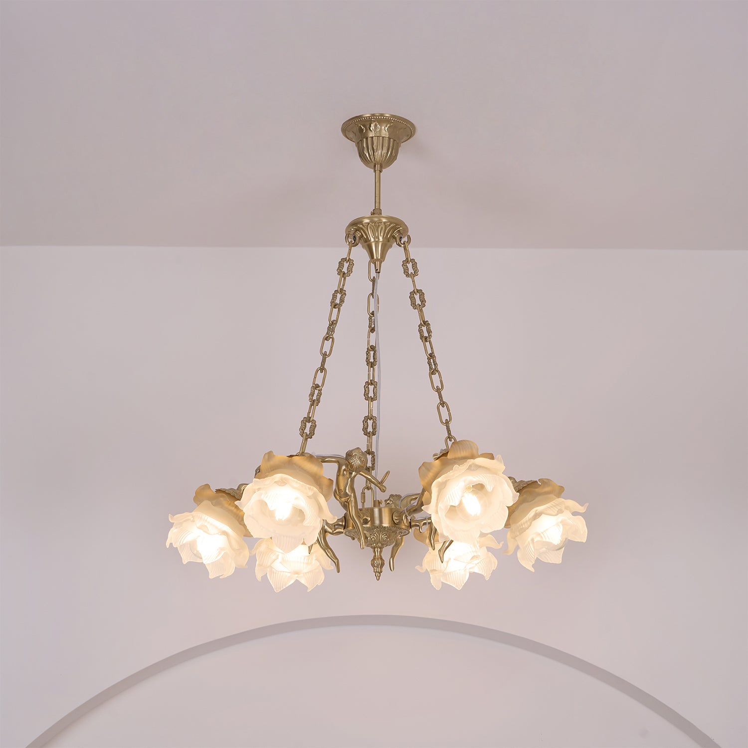 Putti Statuettes Brass Suspension - Lamp Outdoor