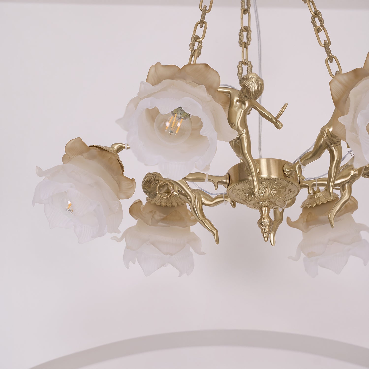 Putti Statuettes Brass Suspension - Lamp Outdoor