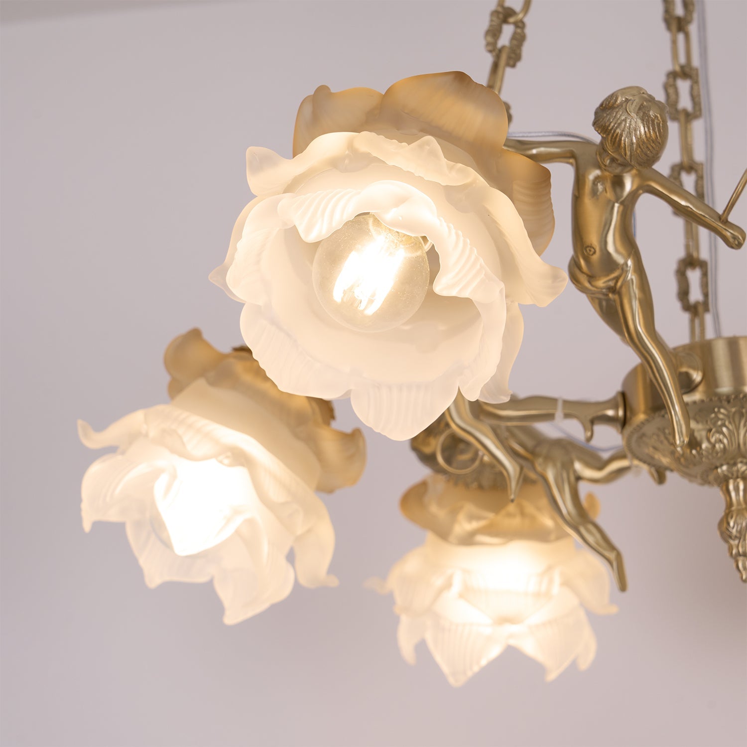 Putti Statuettes Brass Suspension - Lamp Outdoor