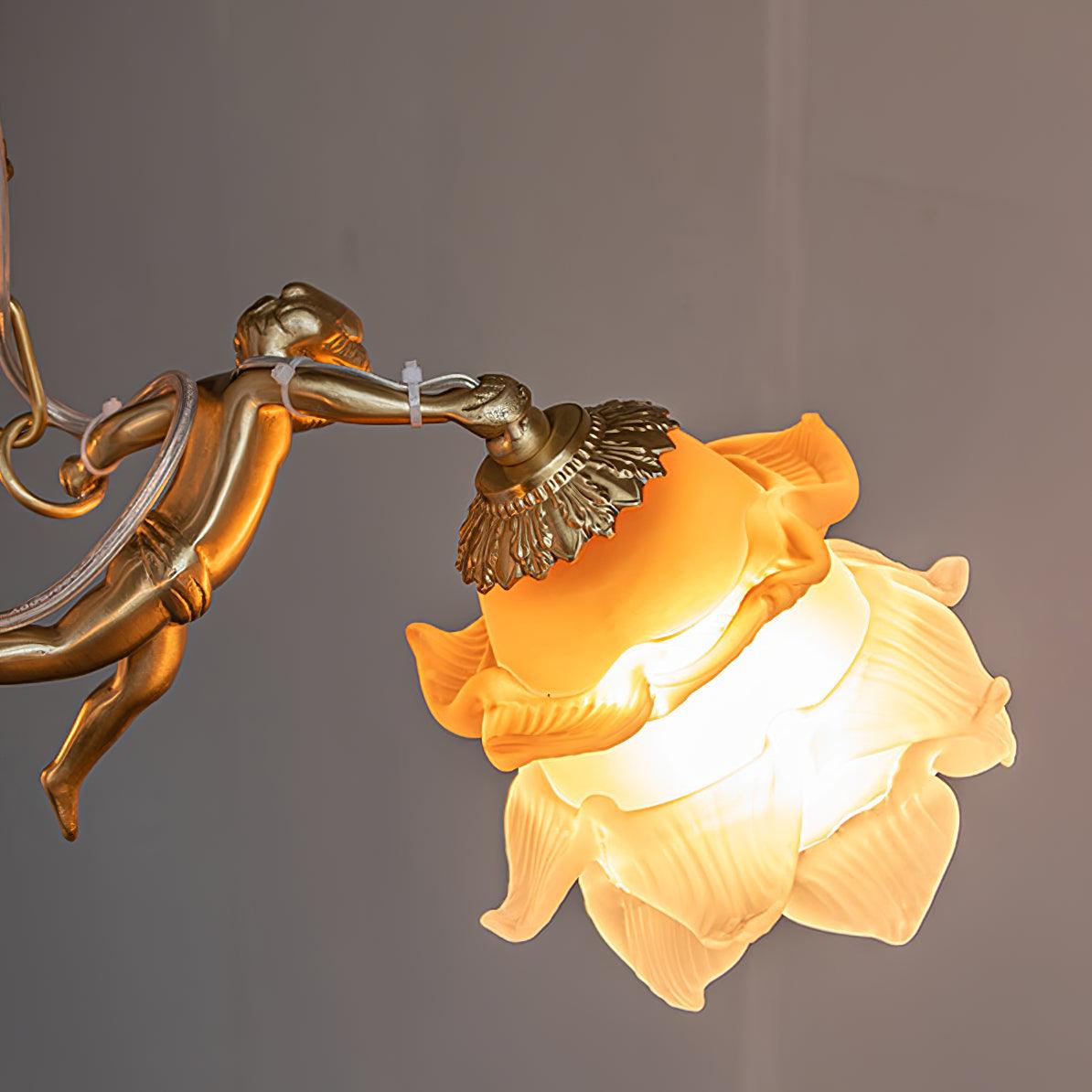 Putti Statuettes Brass Suspension - Lamp Outdoor