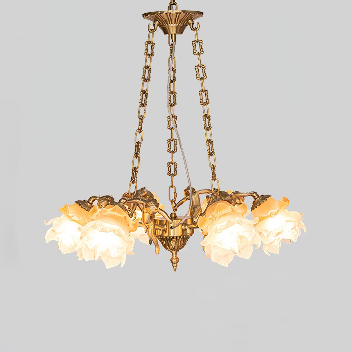 Putti Statuettes Brass Suspension - Lamp Outdoor