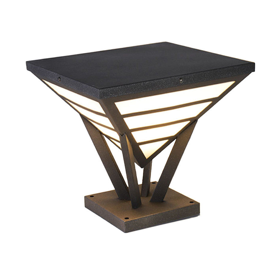 Geometric Aluminum Waterproof LED Black Modern Outdoor Light Pillar Lamp - Lamp Outdoor