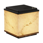 Square Marbled LED Waterproof Modern Solar Powered Fence Post Lights - Lamp Outdoor