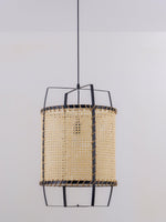 Solara Pendant Lamp Rattan Cane Frame Industrial - Letslighting