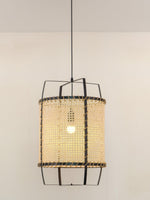 Solara Pendant Lamp Rattan Cane Frame Industrial - Letslighting
