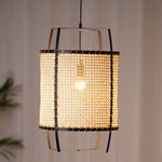 Solara Pendant Lamp Rattan Cane Frame Industrial - Letslighting