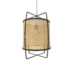 Solara Pendant Lamp Rattan Cane Frame Industrial - Letslighting