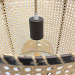 Solara Pendant Lamp Rattan Cane Frame Industrial - Letslighting