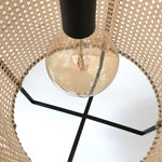 Solara Pendant Lamp Rattan Cane Frame Industrial - Letslighting