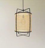 Solara Pendant Lamp Rattan Cane Frame Industrial - Letslighting