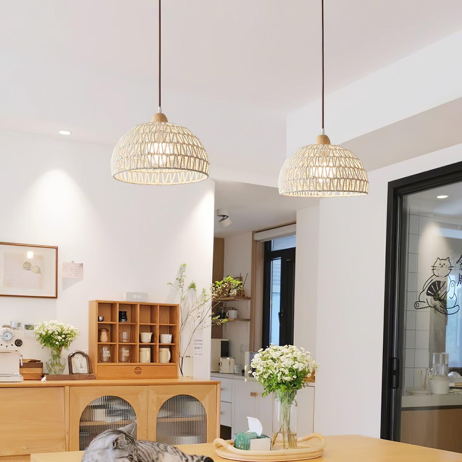 Rattan Arch Pendant Lamp - Lamp Outdoor