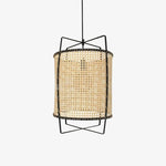 Solara Pendant Lamp Rattan Cane Frame Industrial - Letslighting