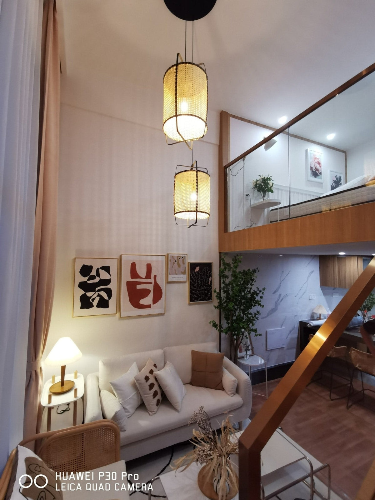 Solara Pendant Lamp Rattan Cane Frame Industrial - Letslighting