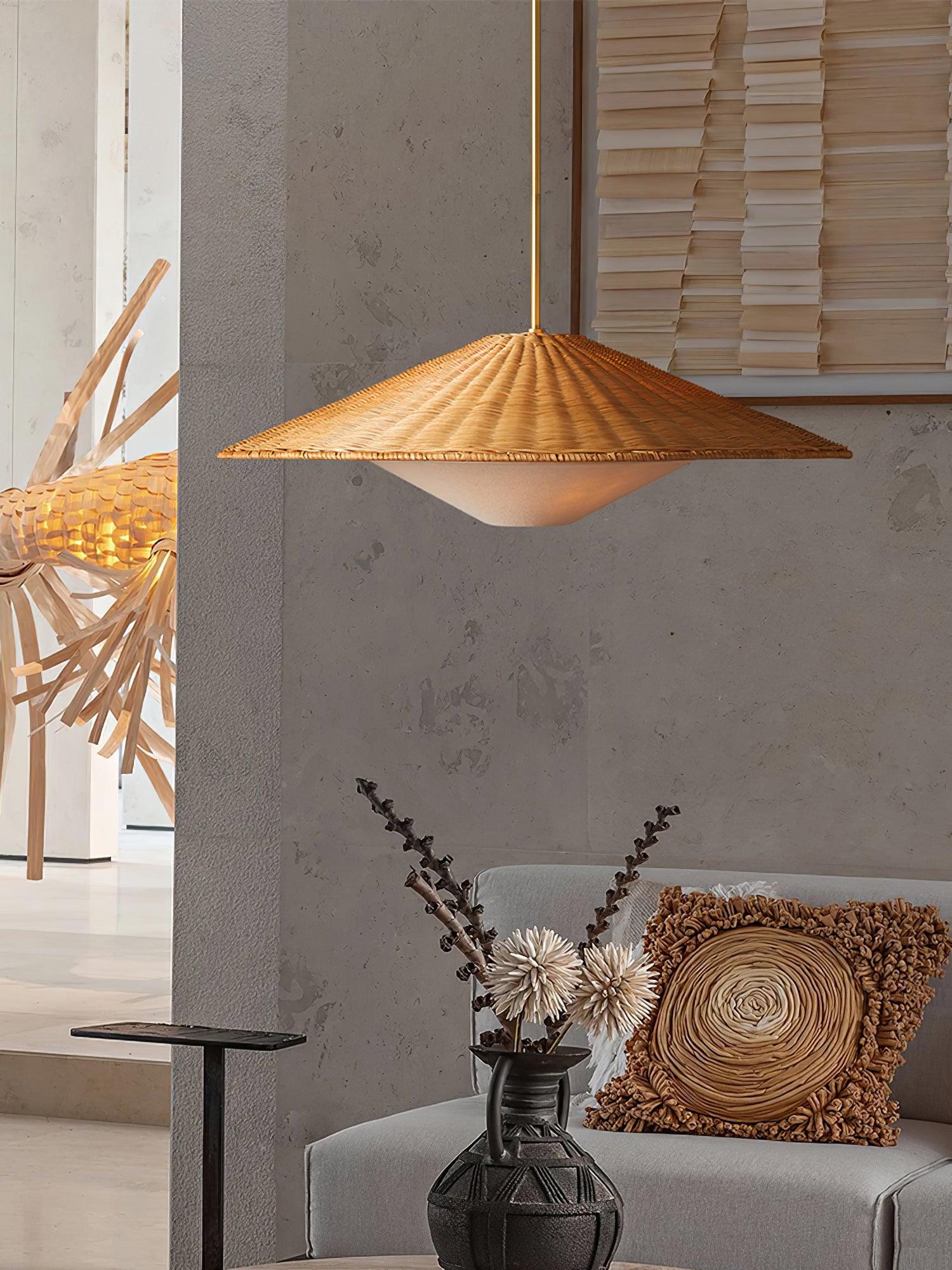 Rattan Hat Pendant Light - Lamp Outdoor