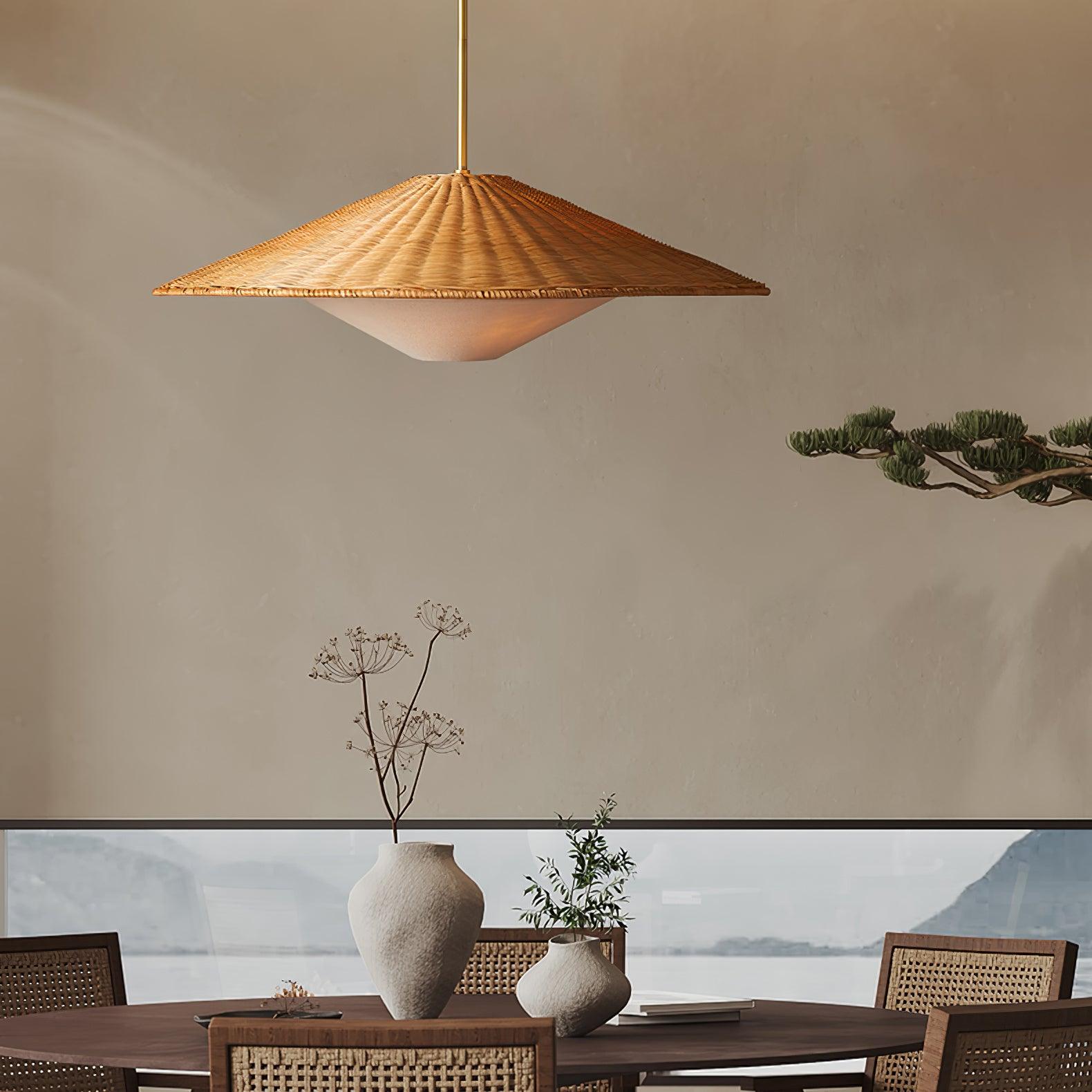 Rattan Hat Pendant Light - Lamp Outdoor