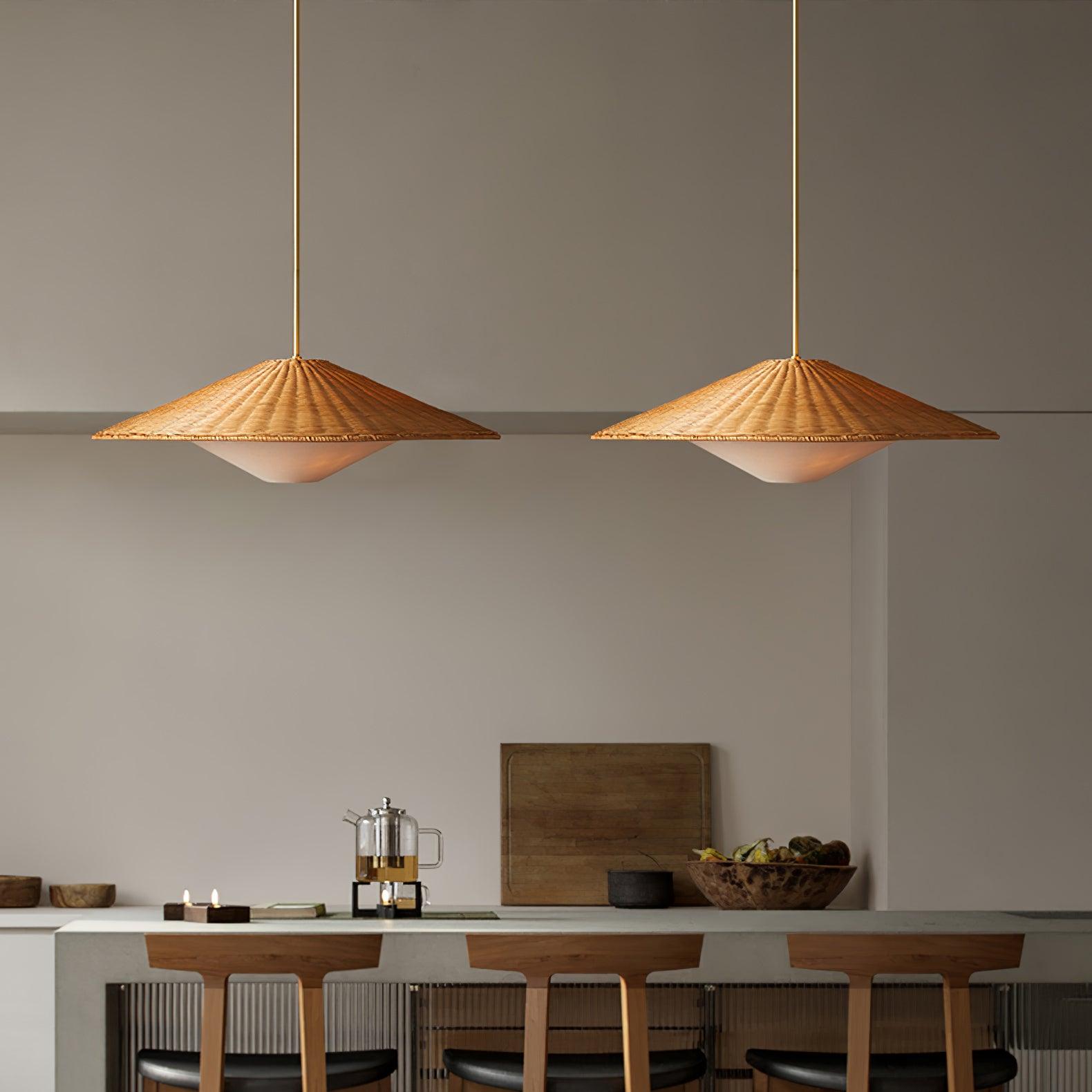 Rattan Hat Pendant Light - Lamp Outdoor