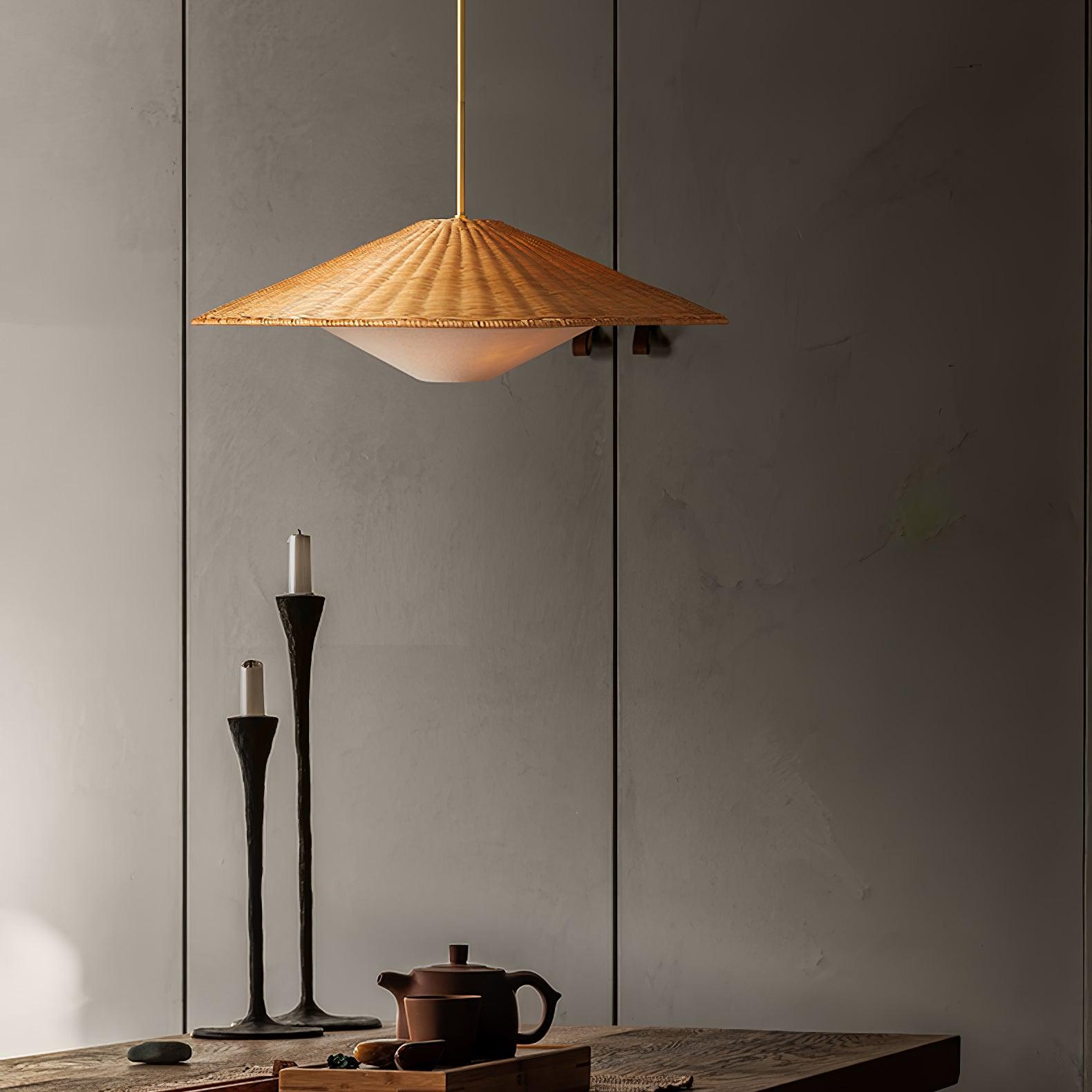 Rattan Hat Pendant Light - Lamp Outdoor