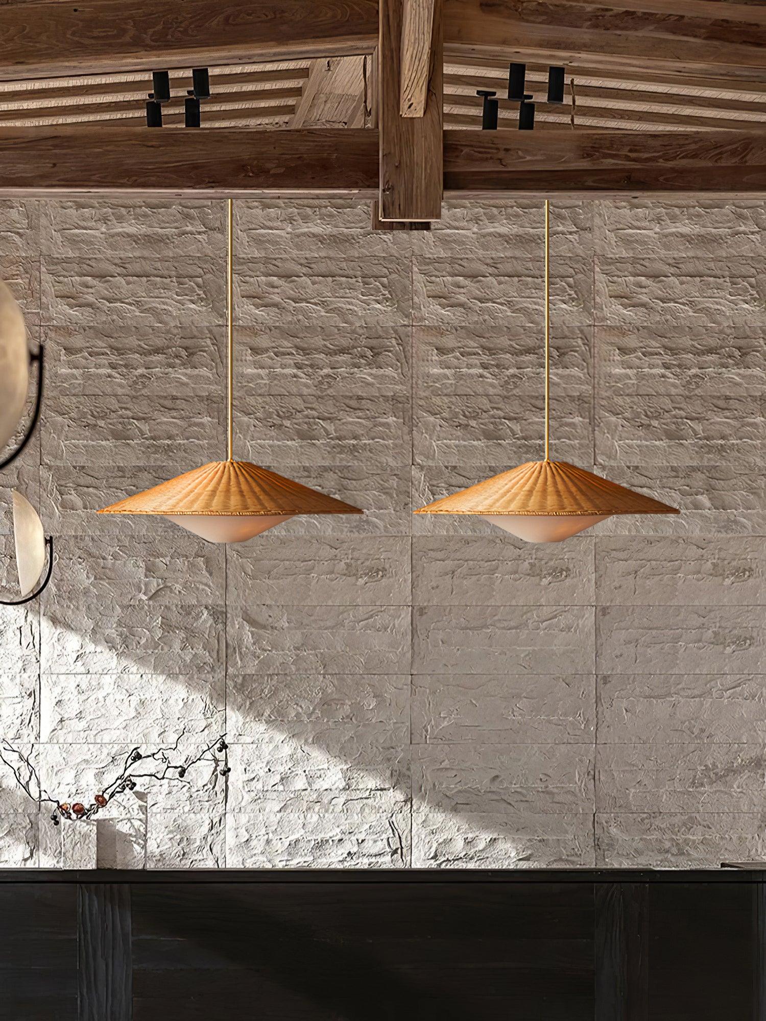 Rattan Hat Pendant Light - Lamp Outdoor
