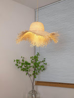Rattan Straw Hat Pendant Light - Lamp Outdoor