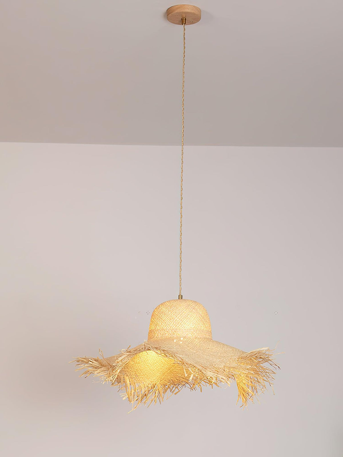 Rattan Straw Hat Pendant Light - Lamp Outdoor